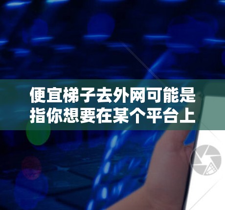便宜梯子去外网可能是指你想要在某个平台上买的便宜梯子，然后去外网（可能是指某个平台或者网站）购买。以下是一些可能的建议