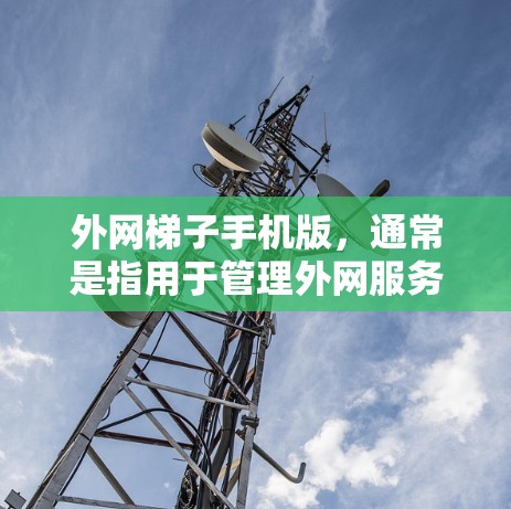 外网梯子手机版,通常是指用于管理外网服务器或梯子服务器的软件应用。以下是关于该应用的详细信息
