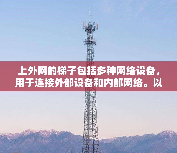 上外网的梯子包括多种网络设备,用于连接外部设备和内部网络。以下是具体的梯子设备及其配置 上外网的梯子包括多种网络设备,用于连接外部设备和内部网络。以下是具体的梯子设备及其配置