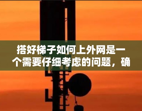 搭好梯子如何上外网是一个需要仔细考虑的问题,确保梯子的稳定性和安全性。以下是一个清晰的步骤指南 搭好梯子如何上外网是一个需要仔细考虑的问题,确保梯子的稳定性和安全性。以下是一个清晰的步骤指南