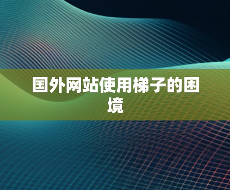 国外网站使用梯子的困境