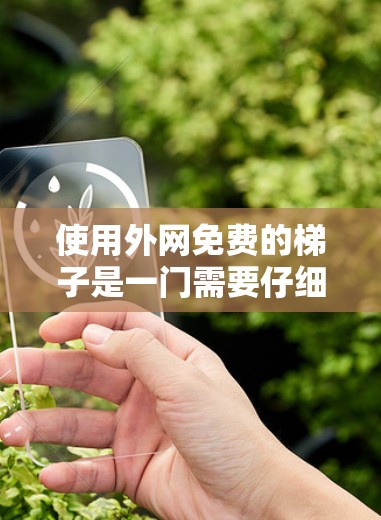 使用外网免费的梯子是一门需要仔细考虑的技能,以下是详细的步骤和注意事项 使用外网免费的梯子是一门需要仔细考虑的技能,以下是详细的步骤和注意事项