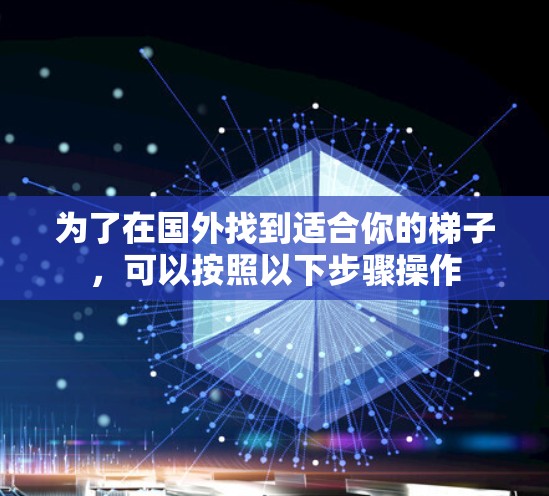 为了在国外找到适合你的梯子,可以按照以下步骤操作