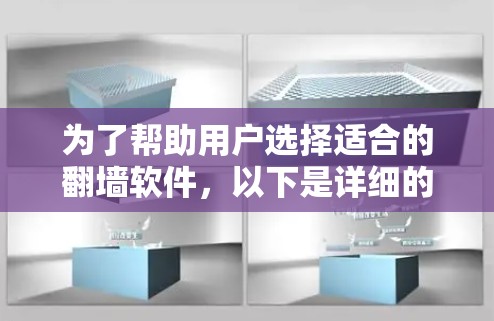 为了帮助用户选择适合的<strong>翻墙</strong>软件，以下是详细的比较和总结