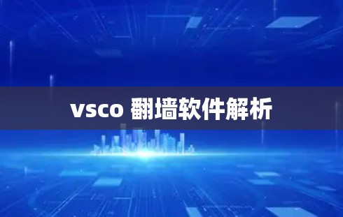 vsco <strong>翻墙</strong>软件解析