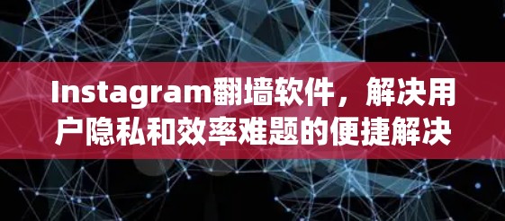 Instagram<strong>翻墙</strong>软件，解决用户隐私和效率难题的便捷解决方案