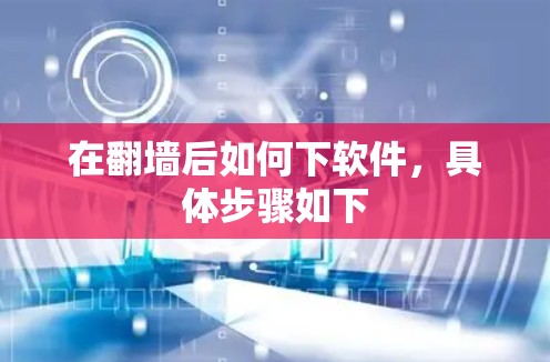 在<strong>翻墙</strong>后如何下软件,具体步骤如下