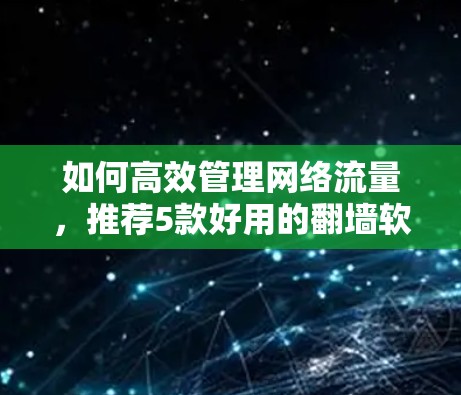 如何高效管理网络流量，推荐5款好用的<strong>翻墙</strong>软件
