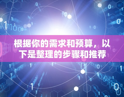 根据你的需求和预算，以下是整理的步骤和推荐