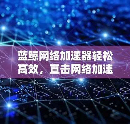 蓝鲸网络加速器轻松高效,直击网络加速的本质 蓝鲸网络加速器轻松高效,直击网络加速的本质