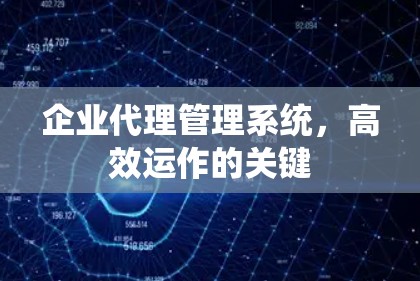 企业代理管理系统,高效运作的关键
