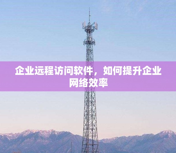 企业远程访问软件,如何提升企业网络效率 企业远程访问软件,如何提升企业网络效率