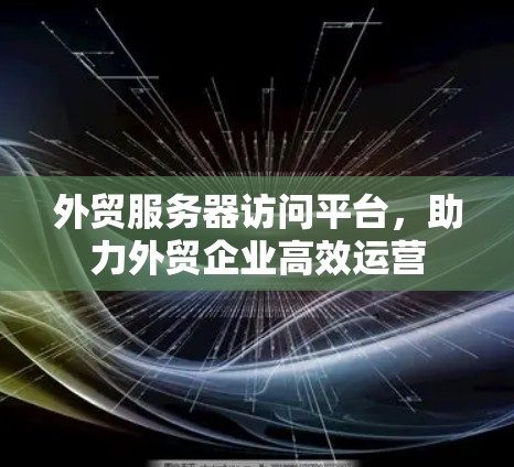 外贸服务器访问平台,助力外贸企业高效运营