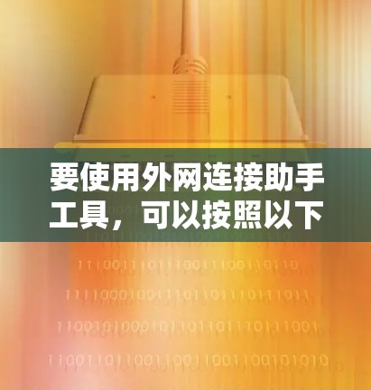 要使用外网连接助手工具,可以按照以下步骤进行